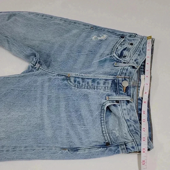 Denim Forum The Ex Boyfriend High Waisted Tapered Relaxed Mid Blue Wash - Picture 9 of 15
